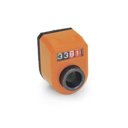GN-954-Position-Indicators-4-Digits-Digital-Indication-Mechanical-Counter-Hollow-Shaft-Steel-In-the-front-above-OR-Orange-RAL-2004
