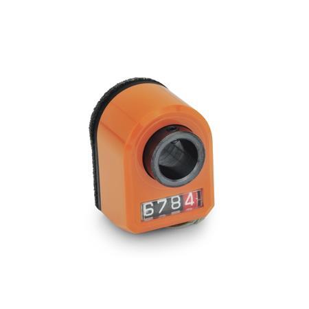 GN-954-Position-Indicators-4-Digits-Digital-Indication-Mechanical-Counter-Hollow-Shaft-Steel-In-the-front-below-OR-Orange-RAL-2004