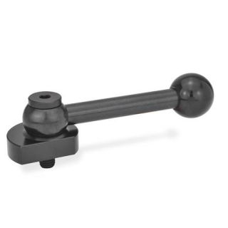 GN-918-Eccentrical-cams-radial-clamping-Steel-GV-With-ball-lever-straight-serration-R-By-clockwise-rotation-drawn-version
