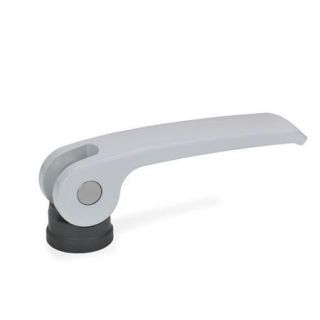 GN-927.4-Clamping-levers-with-eccentrical-cam-with-internal-thread-lever-zinc-die-casting-Plastic-contact-plate-without-setting-nut-S-Silver-RAL-9006