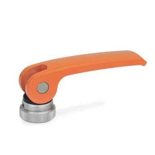 GN-927.4-Clamping-levers-with-eccentrical-cam-with-internal-thread-lever-zinc-die-casting-Plastic-contact-plate-with-setting-nut-O-Orange-RAL-2004