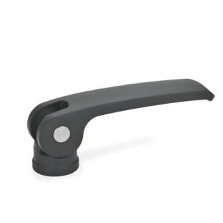 GN-927.4-Clamping-levers-with-eccentrical-cam-with-internal-thread-lever-zinc-die-casting-Plastic-contact-plate-without-setting-nut-B-Black-RAL-9005
