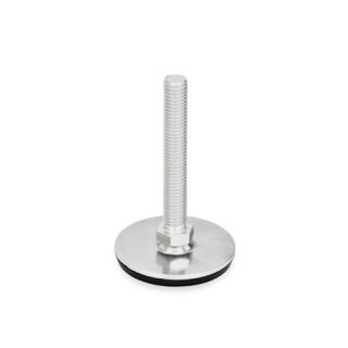 GN-41-Stainless-Steel-Levelling-feet-Material-no.-AISI-304-A2-D3-With-rubber-pad-vulcanized-black-S-Without-nut-external-hexagon-at-the-bottom