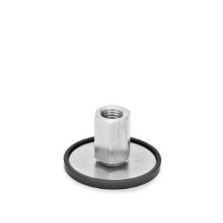 GN-41-Stainless-Steel-Levelling-feet-Material-no.-AISI-304-A2-D1-With-rubber-pad-clipped-on-black-X-External-hexagon-with-female-thread