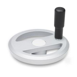 GN-924-Spoked-Handwheels-Aluminum-Powder-Coated-SR-Silver-RAL-9006-textured-finish-With-revolving-handle