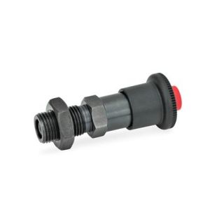GN-414.1-Indexing-plungers-with-click-type-safety-lock-unlocking-with-push-button-ST-Steel-AK-With-lock-nut