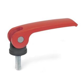 GN-927-Clamping-levers-with-eccentrical-cam-with-threaded-stud-lever-zinc-die-casting-Plastic-contact-plate-without-setting-nut-R-Red-RAL-3000