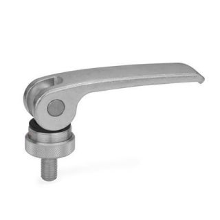 GN-927.3-Clamping-levers-with-eccentrical-cam-with-threaded-stud-Lever-steel-Plastic-contact-plate-with-setting-nut