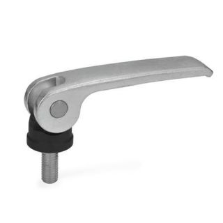GN-927.3-Clamping-levers-with-eccentrical-cam-with-threaded-stud-Lever-steel-Plastic-contact-plate-without-setting-nut